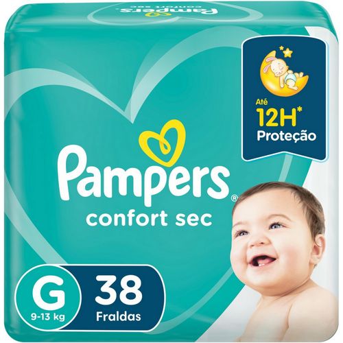 Fralda Pampers Confort Sec G 38 Tiras