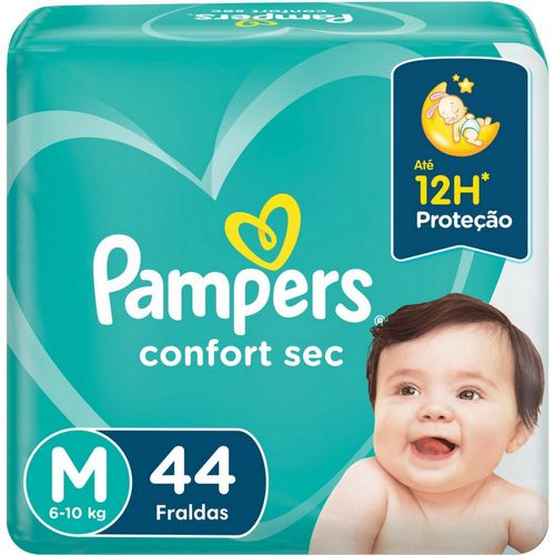 Fralda Pampers Confort Sec M 44 Tiras