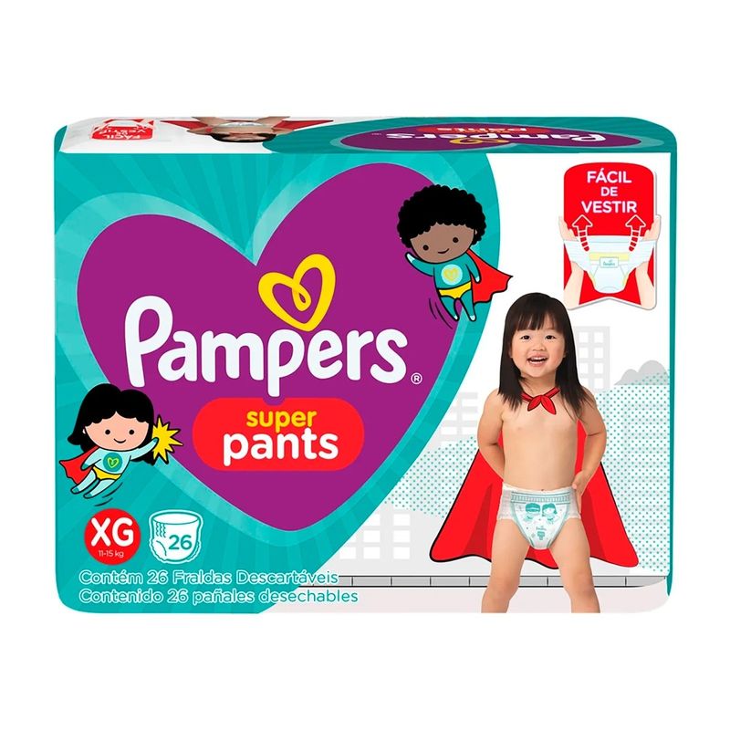 Fralda Pampers Super Pants Xg 26 Tiras